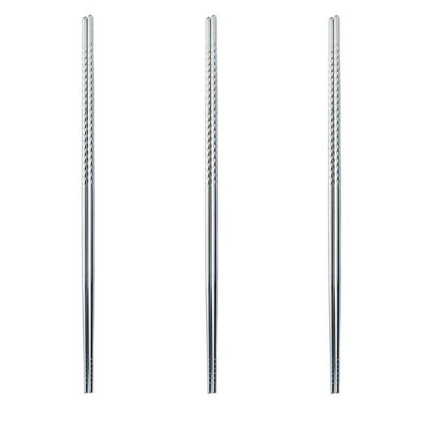 chopsticks 3 pairs 39cm korean stainless steel extra long pot non-slip sticks reusable chopstick tableware
chopsticks 3 pairs 39cm korean stainless steel extra long pot non-slip sticks reusable chopstick tableware