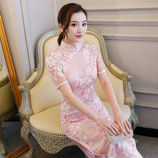 vintage embroidered cheongsam dress women fashion qipao party dresses traditional chinese clothing oriental dress vestidos, Red
vintage embroidered cheongsam dress women fashion qipao party dresses traditional chinese clothing oriental dress vestidos, Red