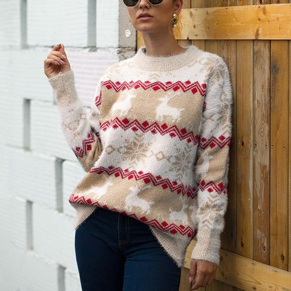 women christmas sweater long sleeve o-neck printed knitting female clothes vintage trendy pullovers #bl2 women's sweaters, White;black
women christmas sweater long sleeve o-neck printed knitting female clothes vintage trendy pullovers #bl2 women's sweaters, White;black