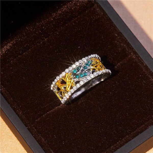 wedding rings fashion exquisite creative hollow green leaf zircon ring women romantic temperament beautiful accessories charm jewelry gift, Slivery;golden
wedding rings fashion exquisite creative hollow green leaf zircon ring women romantic temperament beautiful accessories charm jewelry gift, Slivery;golden