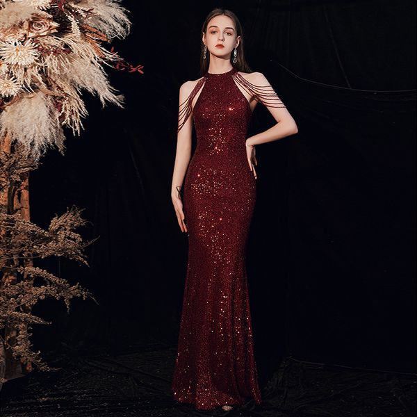 dressed long the neck high waist women in party dress 2021 stylish sleeves sequined beading turmpet e31p, Black;gray
dressed long the neck high waist women in party dress 2021 stylish sleeves sequined beading turmpet e31p, Black;gray