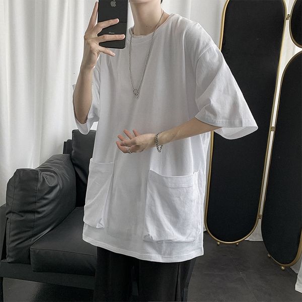 men's t-shirts summer cotton t-shirt fashion casual pocket tshirt men streetwear korean loose hip-hop short-sleeved t shirt mens t, White;black
men's t-shirts summer cotton t-shirt fashion casual pocket tshirt men streetwear korean loose hip-hop short-sleeved t shirt mens t, White;black