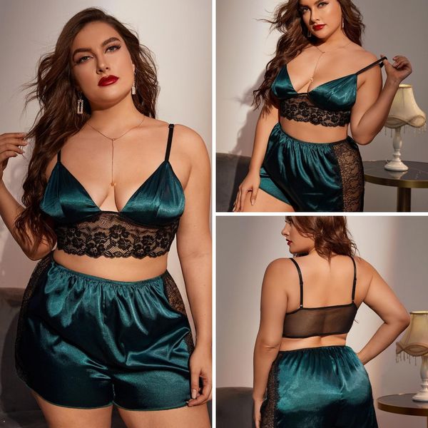 designer 4xl plus size women's sleepwear three-piece set of cute lingerie comfortable polyester underwear home pajamas nightwear, Black;red
designer 4xl plus size women's sleepwear three-piece set of cute lingerie comfortable polyester underwear home pajamas nightwear, Black;red