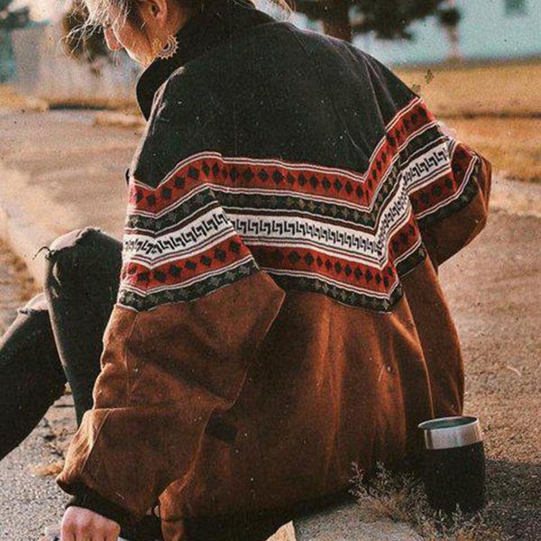 women's jackets plus size jacket women vintage print flocking winter fashion turn-down collar casual womens clothing, Black;brown
women's jackets plus size jacket women vintage print flocking winter fashion turn-down collar casual womens clothing, Black;brown