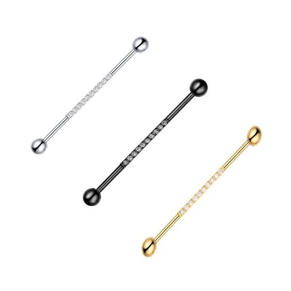 stud industrial scaffold barbell ear piercing bar steel charm cz gem zircon 14g long earring black gold cubic zirconia 16g, Golden;silver
stud industrial scaffold barbell ear piercing bar steel charm cz gem zircon 14g long earring black gold cubic zirconia 16g, Golden;silver