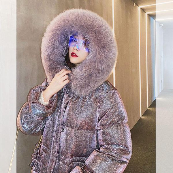 women's down & parkas fashionable winter jacket women 2021 korean long warm woman star shining coat female clothes fur collar wpy1875, Black
women's down & parkas fashionable winter jacket women 2021 korean long warm woman star shining coat female clothes fur collar wpy1875, Black