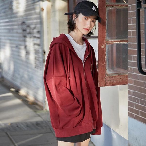 women's jackets 2021 spring korean printed hooded lazy bf wind jacket student loose zipper long sleeve sweater female trend, Black;brown
women's jackets 2021 spring korean printed hooded lazy bf wind jacket student loose zipper long sleeve sweater female trend, Black;brown