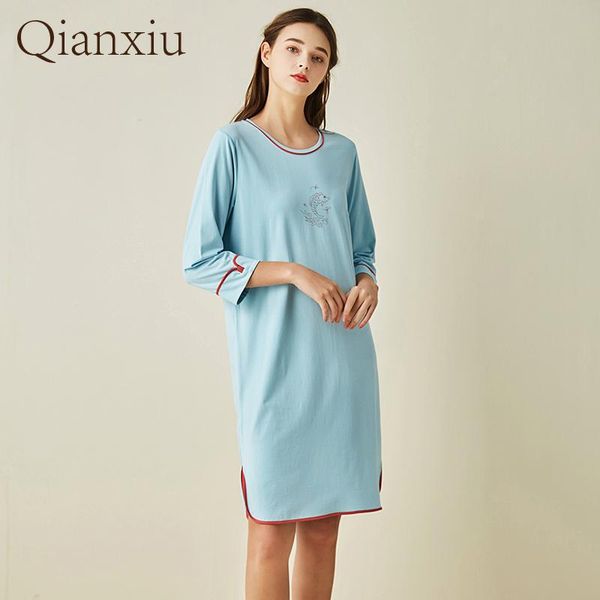 women's sleepwear seventh-quarter sleepdress ladies' summer knitted cotton loose comfy print 21135, Black;red
women's sleepwear seventh-quarter sleepdress ladies' summer knitted cotton loose comfy print 21135, Black;red