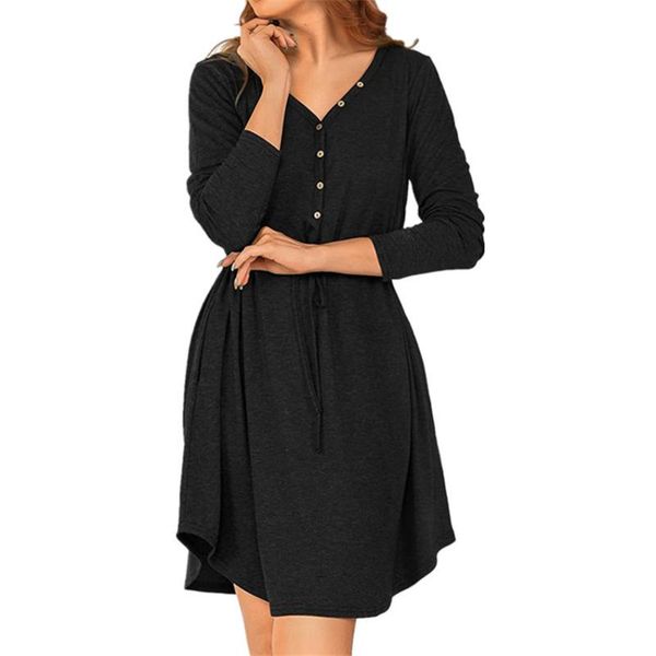 casual dresses autumn women black dress v-neck women's clothing long sleeved fashion streetwear loose high waist spring sell, Black;gray
casual dresses autumn women black dress v-neck women's clothing long sleeved fashion streetwear loose high waist spring sell, Black;gray