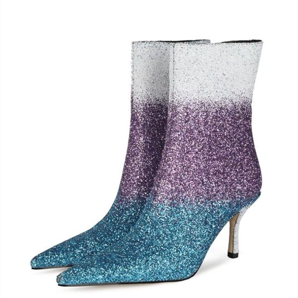 girl's glitter high heel shoes booty bling stiletto ankle boots 8.5 cm heel plus size 45 women boots dress shoes, Black
girl's glitter high heel shoes booty bling stiletto ankle boots 8.5 cm heel plus size 45 women boots dress shoes, Black