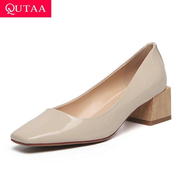 dress shoes qutaa 2021 quality cow leather spring autumn concise ladies pumps square toe casual heel shallow single size 34-39, Black
dress shoes qutaa 2021 quality cow leather spring autumn concise ladies pumps square toe casual heel shallow single size 34-39, Black