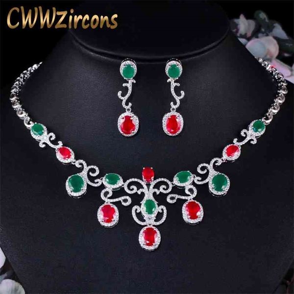 vintage african green red cubic zirconia wedding necklace and earrings brides jewelry set costume accessories t3 210714, Silver
vintage african green red cubic zirconia wedding necklace and earrings brides jewelry set costume accessories t3 210714, Silver