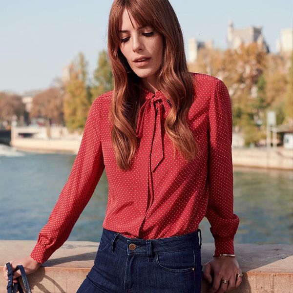 2021 new women spring autumn bow turn down collar dot printed office lady fashion long sleeves outerwear p05m, White
2021 new women spring autumn bow turn down collar dot printed office lady fashion long sleeves outerwear p05m, White