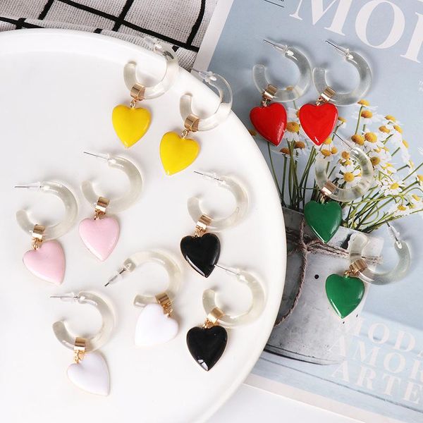 hoop & huggie u-magical luxury c shape resin transparent love heart earrings for women simple multicolor jewelry pendientes, Golden;silver
hoop & huggie u-magical luxury c shape resin transparent love heart earrings for women simple multicolor jewelry pendientes, Golden;silver