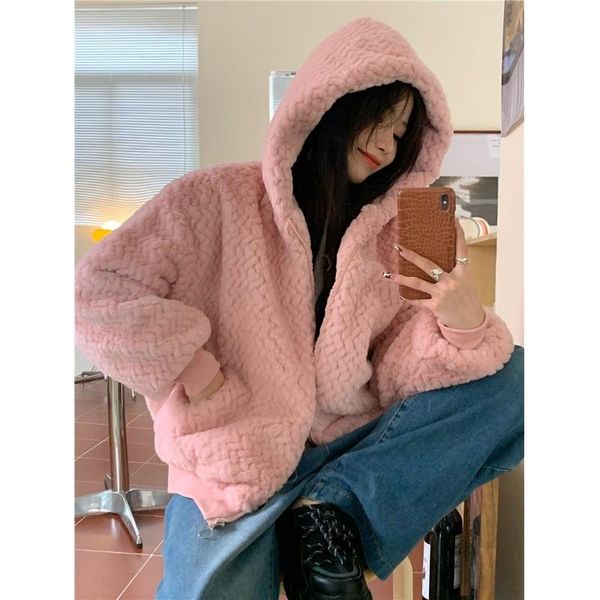 women's jackets cmaz 2021 autumn winter thick coats for women hooded lamb wool coat and korean style loose thickening ke, Black;brown
women's jackets cmaz 2021 autumn winter thick coats for women hooded lamb wool coat and korean style loose thickening ke, Black;brown