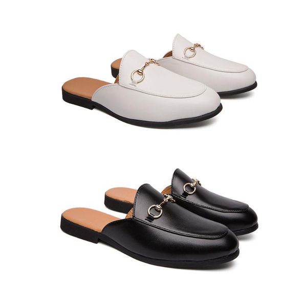 slippers s metal leather slipper sandals breathable flat outer wear half women, Black
slippers s metal leather slipper sandals breathable flat outer wear half women, Black