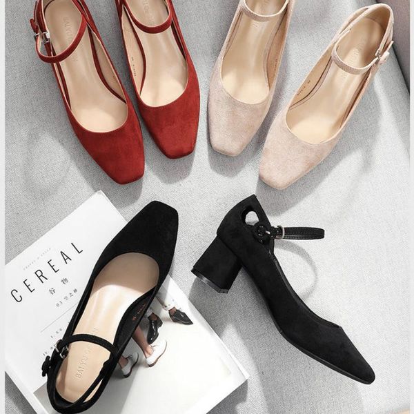 dress shoes 2021 spring square high heels woman slid flock faux suede leather ankle strap elegant office career wedding pumps, Black
dress shoes 2021 spring square high heels woman slid flock faux suede leather ankle strap elegant office career wedding pumps, Black