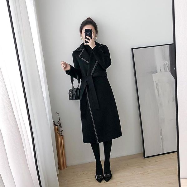 women's wool & blends kmetram real coat autumn winter jacket women fashion double side woolen female korean long jackets manteau femme, Black
women's wool & blends kmetram real coat autumn winter jacket women fashion double side woolen female korean long jackets manteau femme, Black