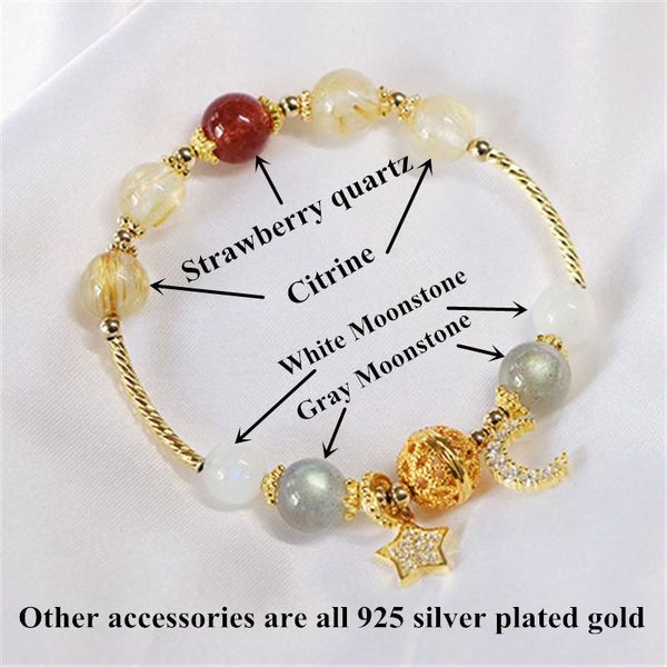 link, chain natural stone bracelets & bangles crystal beads for women moonstone citrine strawberry quartz 925 silver jewellery, Black
link, chain natural stone bracelets & bangles crystal beads for women moonstone citrine strawberry quartz 925 silver jewellery, Black
