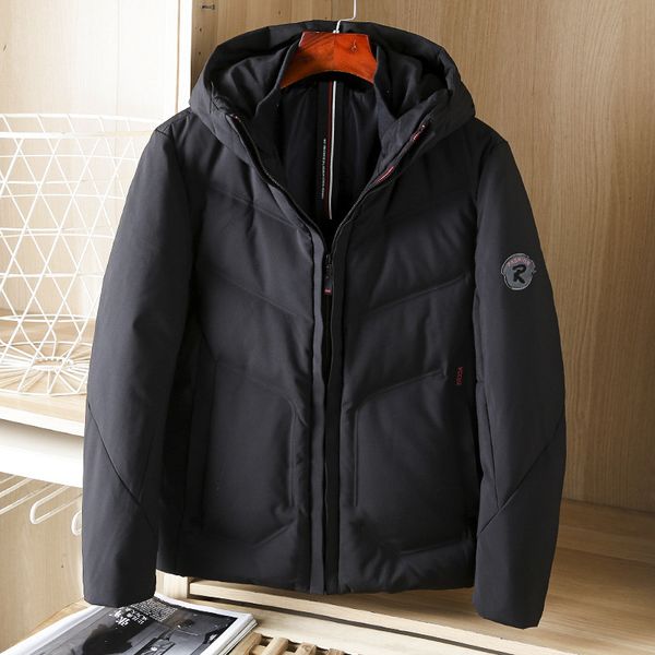 off cabinet down men's winter thickened slim fit rib collar hooded b0211, Black
off cabinet down men's winter thickened slim fit rib collar hooded b0211, Black