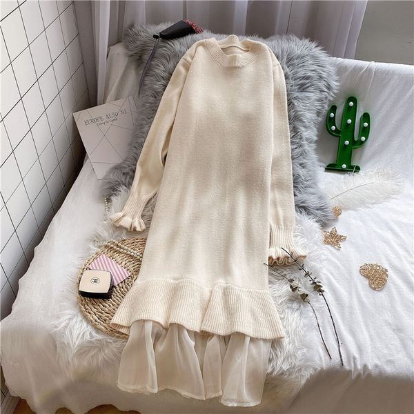 casual dresses women's jersey dressed in lace casual knitted fabrics solid to the neck long sleeve loose mesh gowns thicken autumn wdf8, Black;gray
casual dresses women's jersey dressed in lace casual knitted fabrics solid to the neck long sleeve loose mesh gowns thicken autumn wdf8, Black;gray