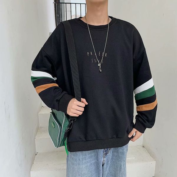 mens sweater long sleeve t-shirt men's sweater loose spring and autumn clothing trend 2021 new, Black
mens sweater long sleeve t-shirt men's sweater loose spring and autumn clothing trend 2021 new, Black