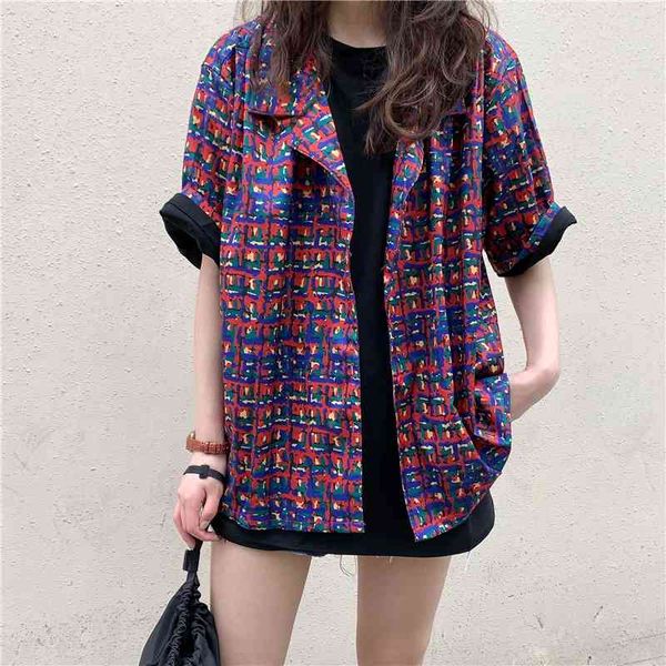 women's blouses & shirts color-hit printed oversize femme retro vintage new gentle chic casual streetwear women 1q1c, White
women's blouses & shirts color-hit printed oversize femme retro vintage new gentle chic casual streetwear women 1q1c, White