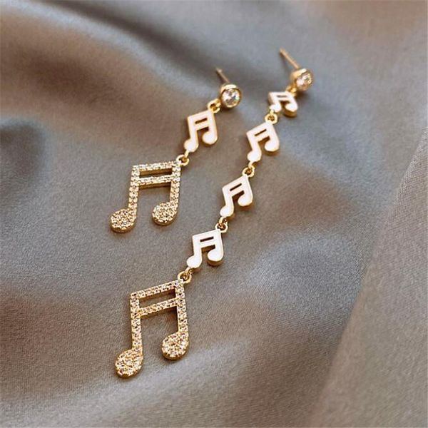 dangle & chandelier elegant asymmetry music symbol gold earrings high-quality crystal drop for women charm female jewelry accessories, Silver
dangle & chandelier elegant asymmetry music symbol gold earrings high-quality crystal drop for women charm female jewelry accessories, Silver