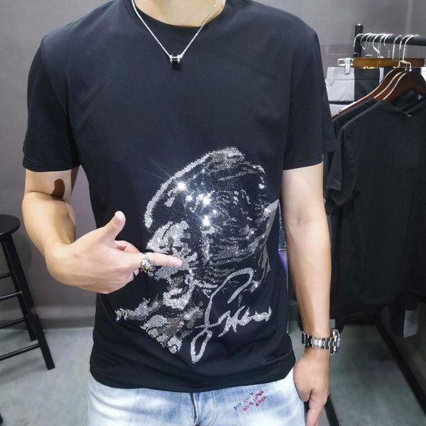 men's t-shirts lion rhinestones tshirt for men summer trend brand short sleeve t-shirt social club outfits round neck tee shirt homme, White;black
men's t-shirts lion rhinestones tshirt for men summer trend brand short sleeve t-shirt social club outfits round neck tee shirt homme, White;black