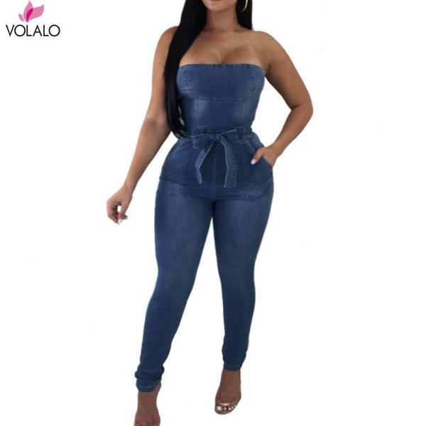 women's jumpsuits & rompers 2021 demin jeans summer outfit sleeveless off shoulder bandage women casual fashion, Black;white
women's jumpsuits & rompers 2021 demin jeans summer outfit sleeveless off shoulder bandage women casual fashion, Black;white
