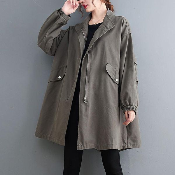 women's trench coats cotton oversized midi long coat for women clothes 2021 autumn winter fashion vintage stand collar casual loose out, Tan;black
women's trench coats cotton oversized midi long coat for women clothes 2021 autumn winter fashion vintage stand collar casual loose out, Tan;black