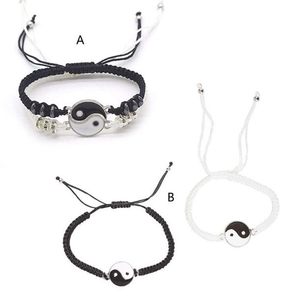 2pcs tai chi hand woven bff friendship friend bracelets boyfriend girlfriend lovers matching yin yang bracelets set, Black
2pcs tai chi hand woven bff friendship friend bracelets boyfriend girlfriend lovers matching yin yang bracelets set, Black