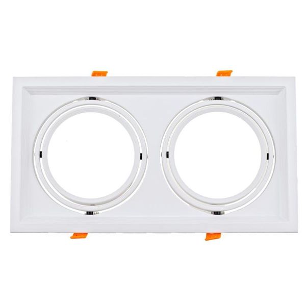 black white square double heads aluminum rotatable downlight ar111 recessed light fitting frame holder ceiling downlight fixture
black white square double heads aluminum rotatable downlight ar111 recessed light fitting frame holder ceiling downlight fixture
