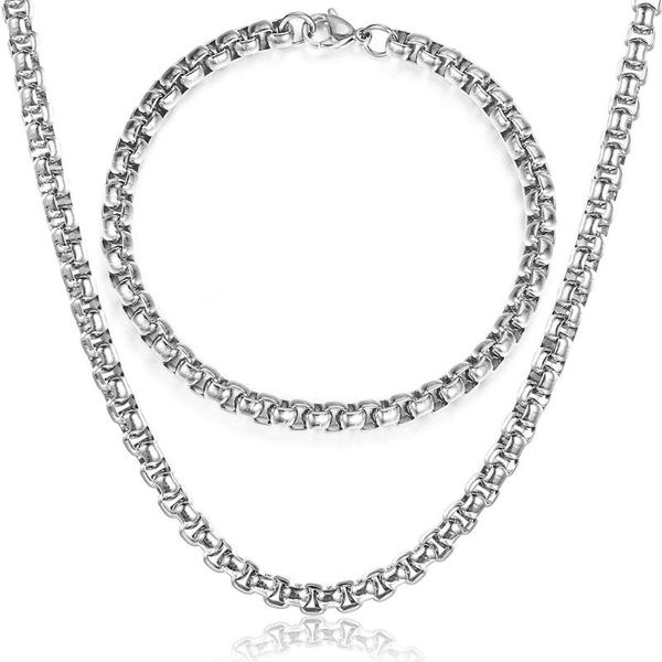 earrings & necklace 5mm bracelet sets for women men stainless steel silver color jewelry box link chain fashion lks264
earrings & necklace 5mm bracelet sets for women men stainless steel silver color jewelry box link chain fashion lks264