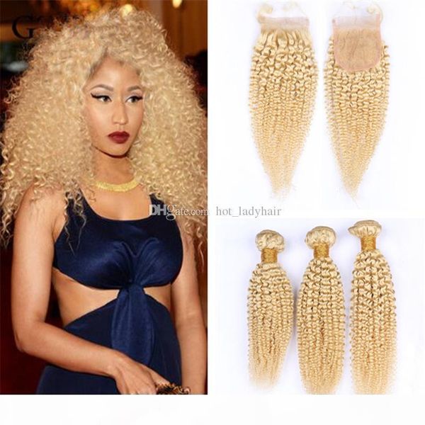 613 blonde brazilian kinky curly human hair bundles with closure bleach blonde afro curly virgin hair weave extensions and closures, Black;brown
613 blonde brazilian kinky curly human hair bundles with closure bleach blonde afro curly virgin hair weave extensions and closures, Black;brown
