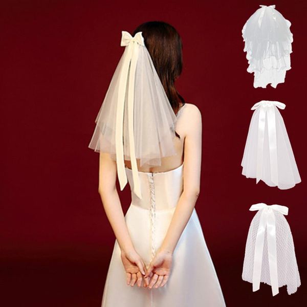 bridal veils 3 types women tulle wedding white ribbon edge bow with hair clip short veil bride marriage party accessories, Black
bridal veils 3 types women tulle wedding white ribbon edge bow with hair clip short veil bride marriage party accessories, Black