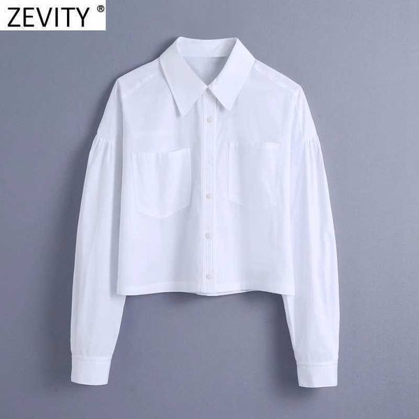 zevity women fashion double pockets patch short smock blouse female puff sleeve white shirt roupas chic chemise ls7696 210603
zevity women fashion double pockets patch short smock blouse female puff sleeve white shirt roupas chic chemise ls7696 210603