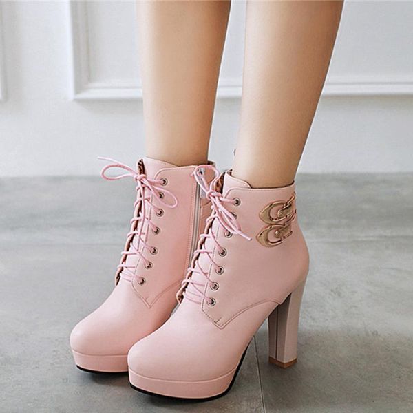 boots fashion pink white ankle women platform black high heels lace up women's shoes buckle woman short boot ladies footwear
boots fashion pink white ankle women platform black high heels lace up women's shoes buckle woman short boot ladies footwear
