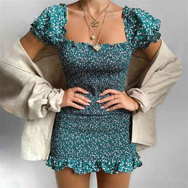 retro green floral print fashion summer women sundress mini dresses puff sleeve square collar ruffles party dress 210623, Black;gray
retro green floral print fashion summer women sundress mini dresses puff sleeve square collar ruffles party dress 210623, Black;gray