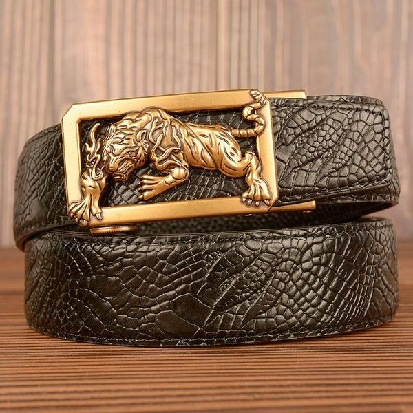 belts brand men's genuine leather trouser belt fashion luxury tiger automatic buckle causal crocordile pattern mens, Black;brown
belts brand men's genuine leather trouser belt fashion luxury tiger automatic buckle causal crocordile pattern mens, Black;brown