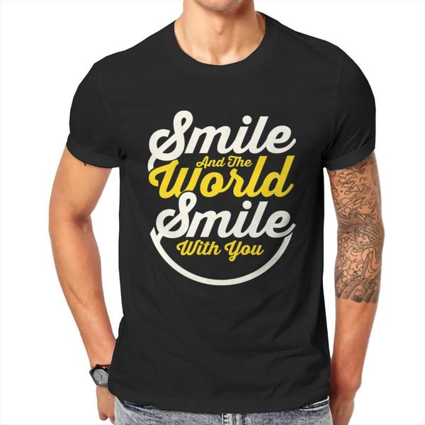 men's t-shirts 2021 summer t-shirt smile world letter print pattern loose cotton o-neck high-quality short-sleeved, White;black
men's t-shirts 2021 summer t-shirt smile world letter print pattern loose cotton o-neck high-quality short-sleeved, White;black