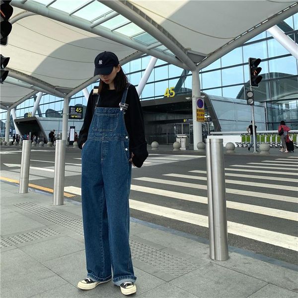 women's jeans spring wear han edition restores ancient ways to take baggy big pocket student jean suspends pants female show thin tall, Blue
women's jeans spring wear han edition restores ancient ways to take baggy big pocket student jean suspends pants female show thin tall, Blue