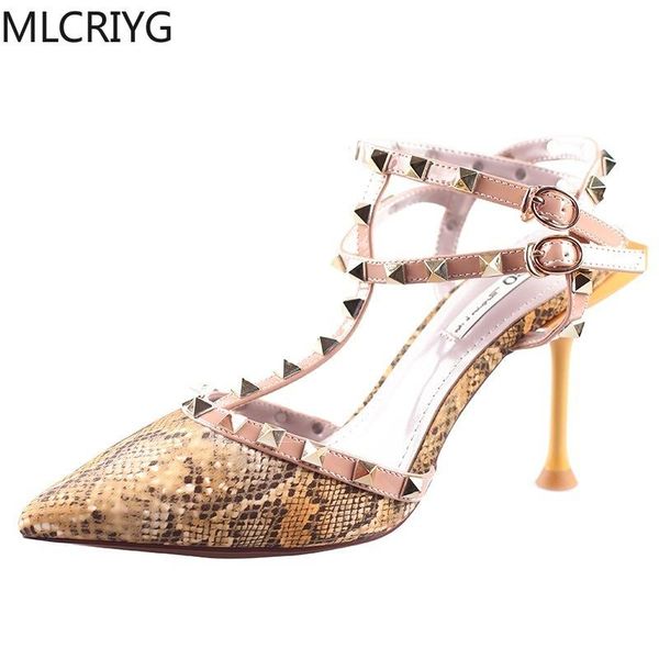 dress shoes european and american snake pattern t buckle rivets high heels women 2021 summer style thin heel, Black
dress shoes european and american snake pattern t buckle rivets high heels women 2021 summer style thin heel, Black