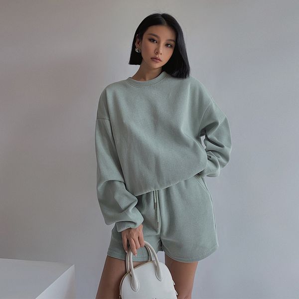 2021 new womens tracksuits 2 piece set summmer autumn sweatshirt + sporting shorts outfit solid color suit 0miv, Gray
2021 new womens tracksuits 2 piece set summmer autumn sweatshirt + sporting shorts outfit solid color suit 0miv, Gray