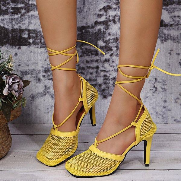 dress shoes hollow out mesh women pumps lace up sandals female square toe high heel summer fashion ankle strap heels sandalias de mujer, Black
dress shoes hollow out mesh women pumps lace up sandals female square toe high heel summer fashion ankle strap heels sandalias de mujer, Black