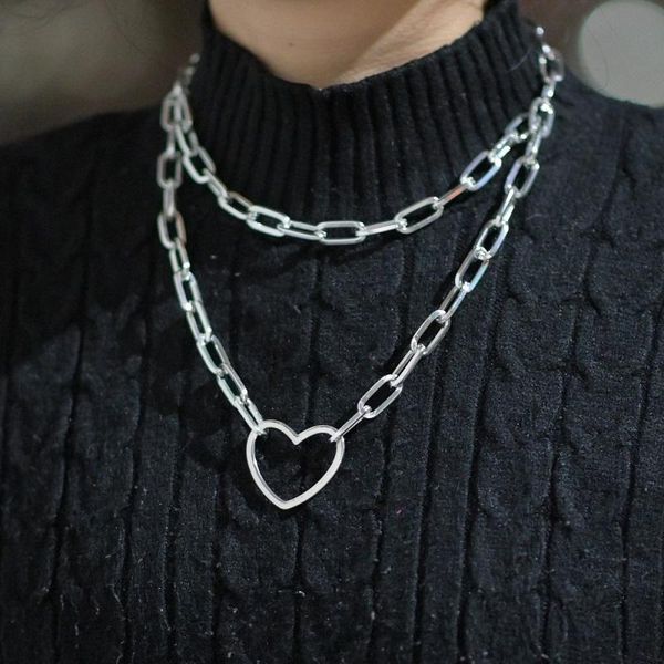 find me creative alloy multilayer thick necklace heart pendant necklace for women fashion jewelry accessories, Silver
find me creative alloy multilayer thick necklace heart pendant necklace for women fashion jewelry accessories, Silver