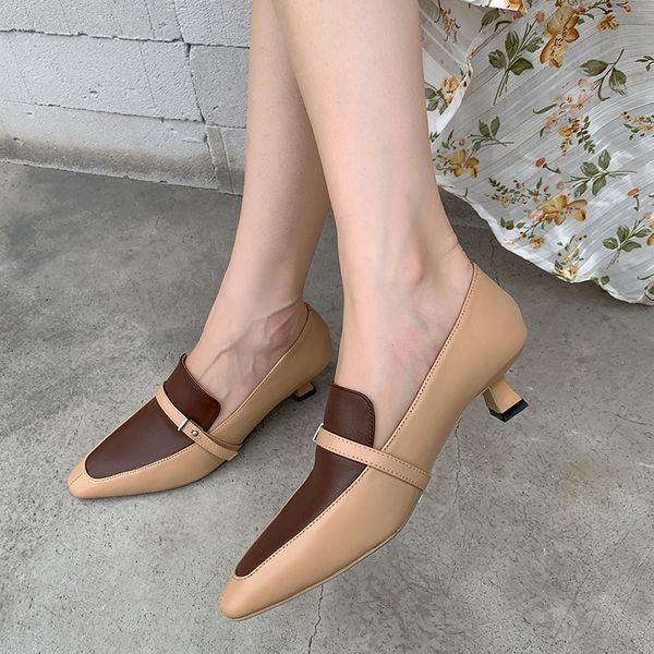womens genuine leather mix color patchworkslip-on kitten heel pumps metal buckle square toe elegant ladies ol style dress shoes, Black
womens genuine leather mix color patchworkslip-on kitten heel pumps metal buckle square toe elegant ladies ol style dress shoes, Black