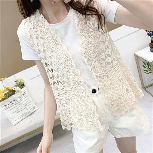 women's vests summer hollow out white lace vest sleeveless waistcoat women open stitch cardigan boho beach chalecos para mujer, Black;white
women's vests summer hollow out white lace vest sleeveless waistcoat women open stitch cardigan boho beach chalecos para mujer, Black;white