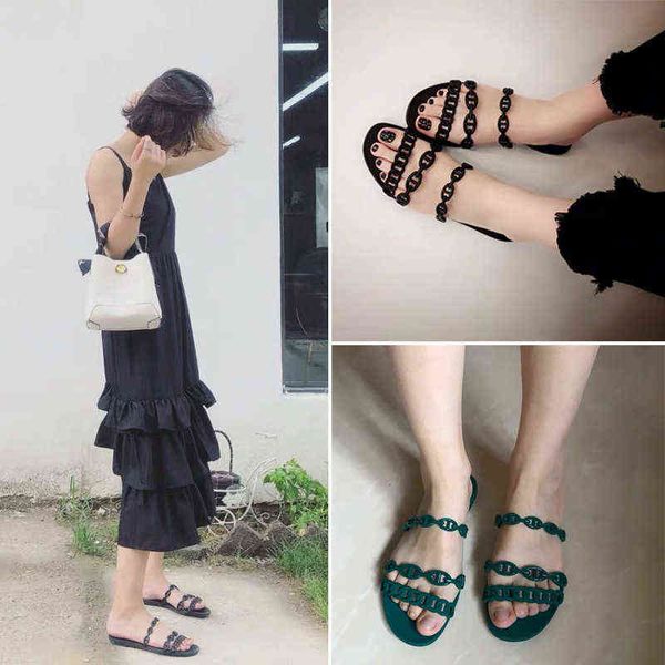 dress shoes casual high heels pig nose chain slipper's summer flat bottom net red beach rort sandals pvc anti-skid shoes, Black
dress shoes casual high heels pig nose chain slipper's summer flat bottom net red beach rort sandals pvc anti-skid shoes, Black