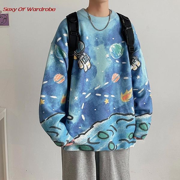 men's sweaters fashion street clothes autumn winter space astronaut printed knit pullover korea harajuku leisure couples sweater coat, White;black
men's sweaters fashion street clothes autumn winter space astronaut printed knit pullover korea harajuku leisure couples sweater coat, White;black